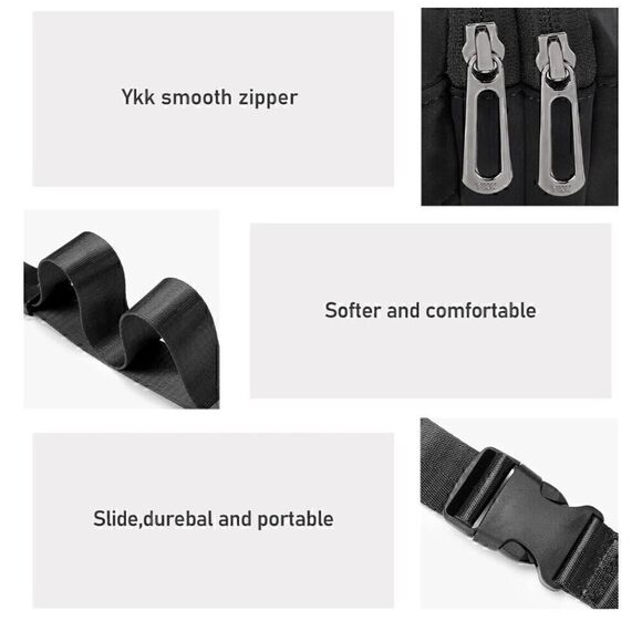 ZORFIN Fanny Packs for Women Men, Belt Bag with 5 Zipper Pockets, Fashion Waist - Picture 5 of 10